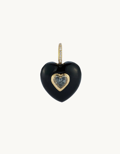 kate collins black onyx stone heart pendant