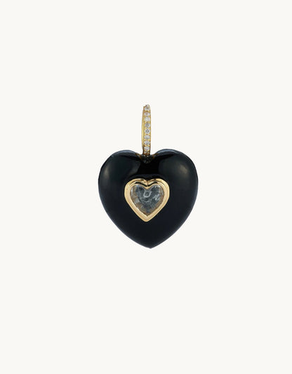 kate collins black onyx stone heart pendant