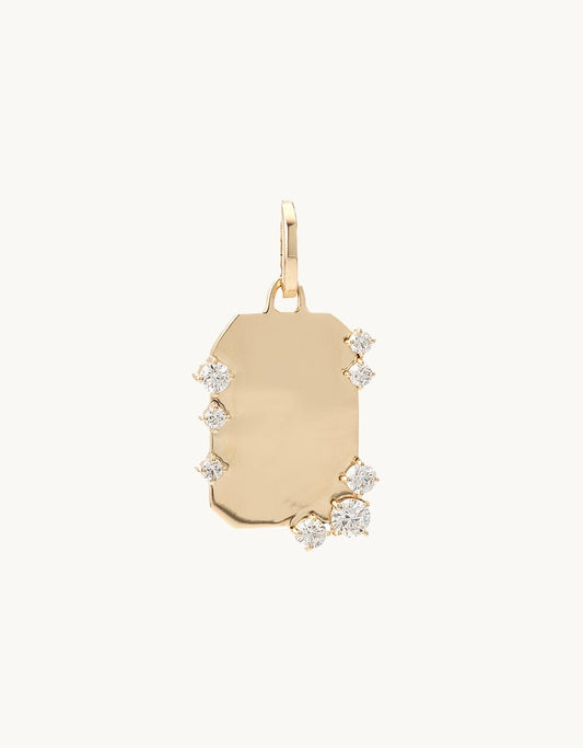 adina reyter Diamond Dog Tag Hinged Charm