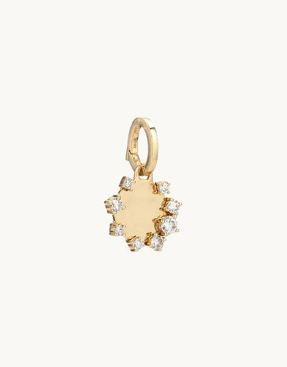 adina reyter Diamond Round Dog Tag Hinged Charm