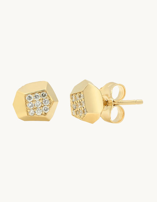 elisabeth bell pyrite stud earrings