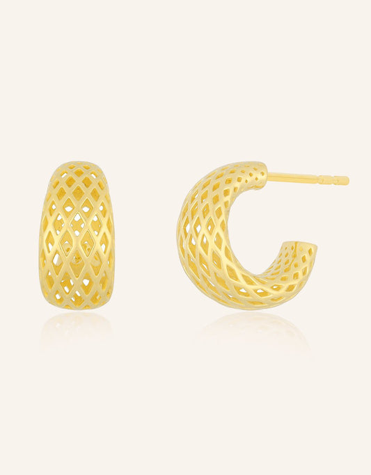 ef collection woven gold jumbo dome huggie earrings