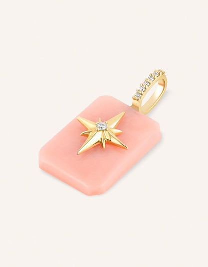 kate collins small emerald cut pink opal charm
