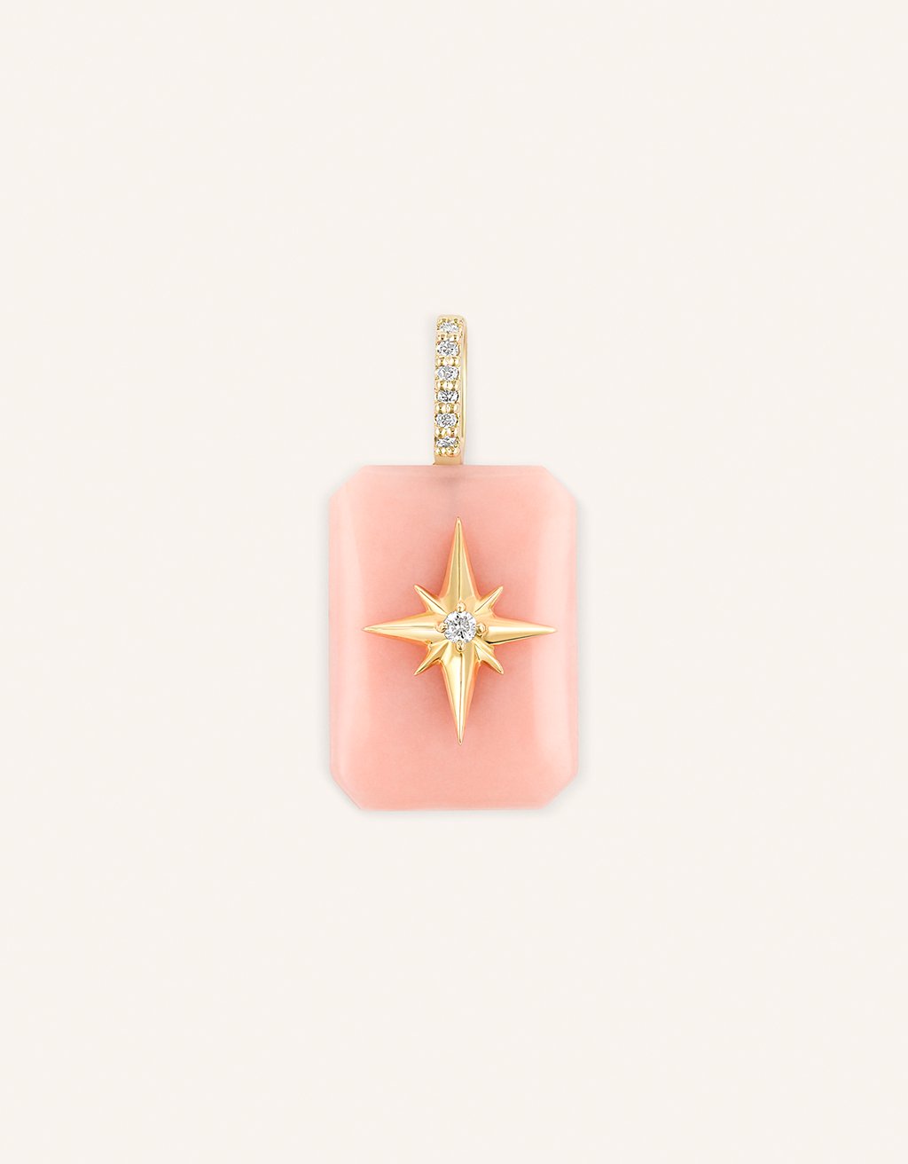 kate collins small emerald cut pink opal charm