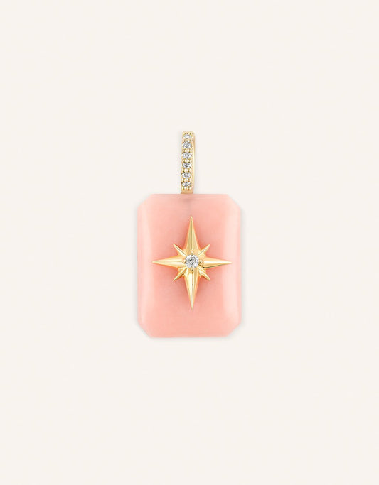 kate collins small emerald cut pink opal charm