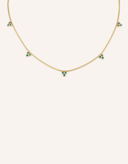 kate collins triple stone station necklace