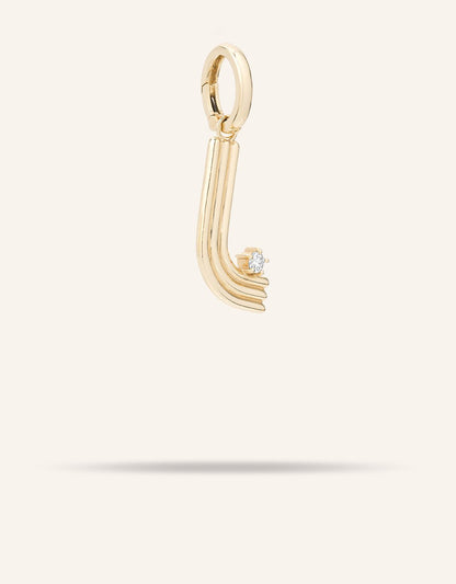adina reyter Groovy Diamond Initial Hinged Charm (L)