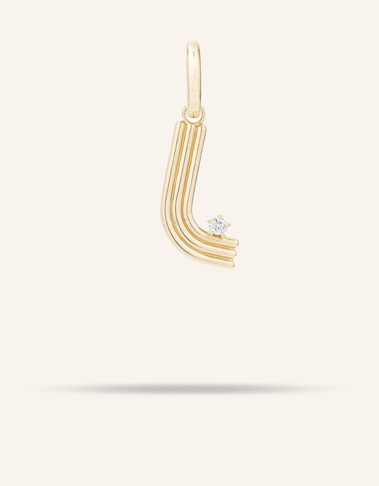 adina reyter Groovy Diamond Initial Hinged Charm (L)