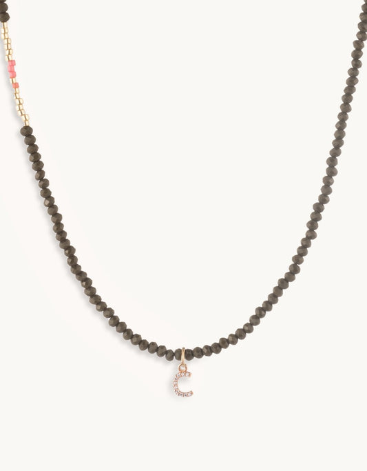 bbuble celeste letter necklace