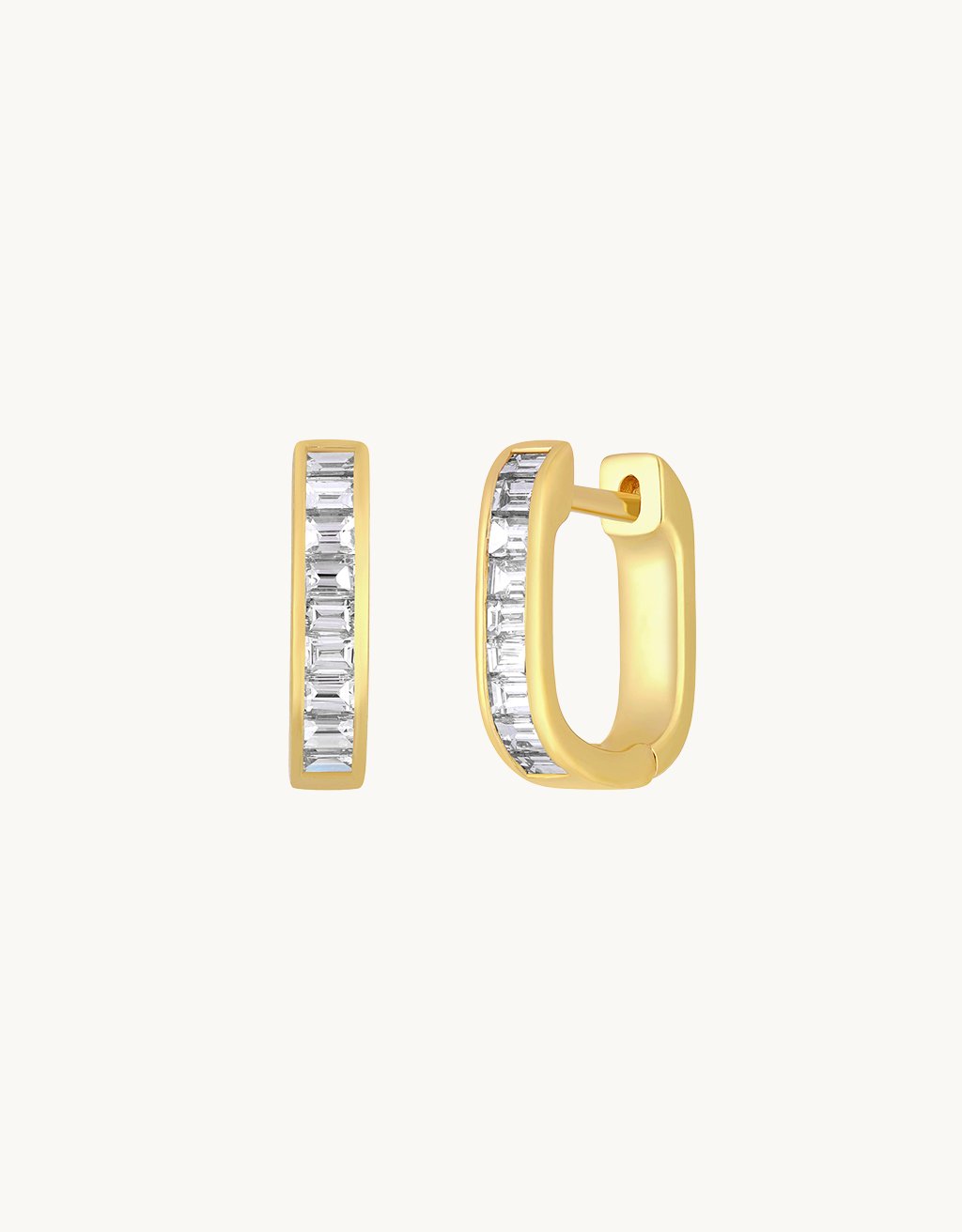 ef collection diamond baguette jumbo lola huggie earring