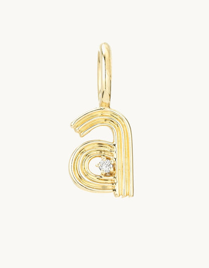 adina reyter groovy diamond mini initial charm (a)