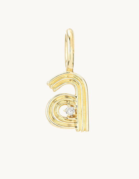 adina reyter groovy diamond mini initial charm (a)
