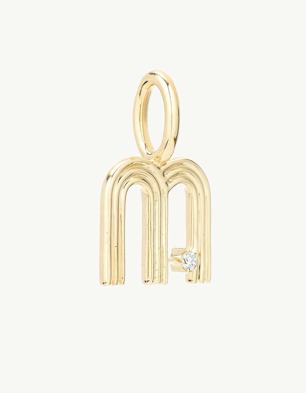 adina reyter groovy diamond mini initial charm (m)