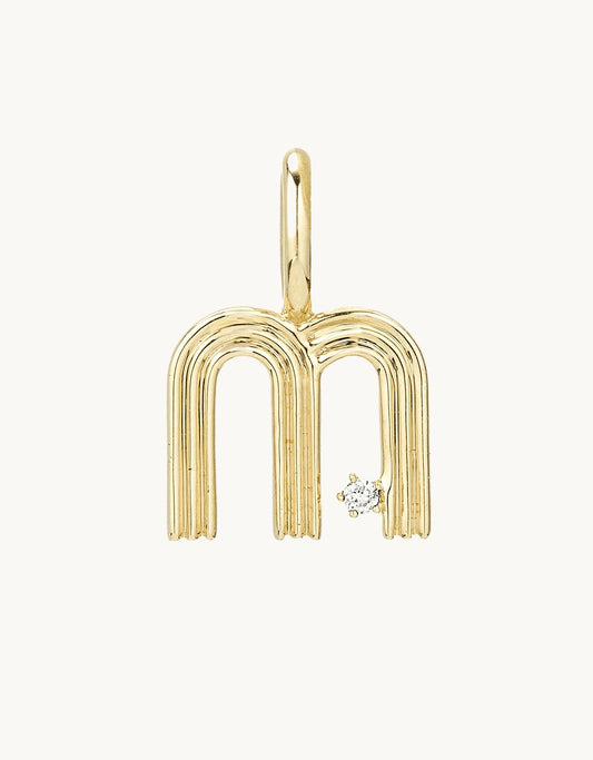 adina reyter groovy diamond mini initial charm (m)
