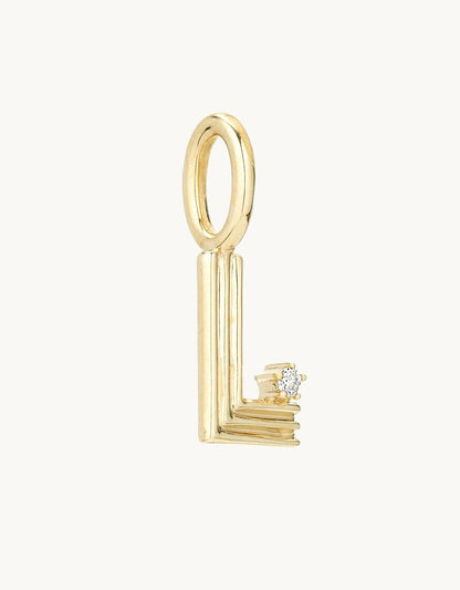 adina reyter groovy diamond mini initial charm (l)