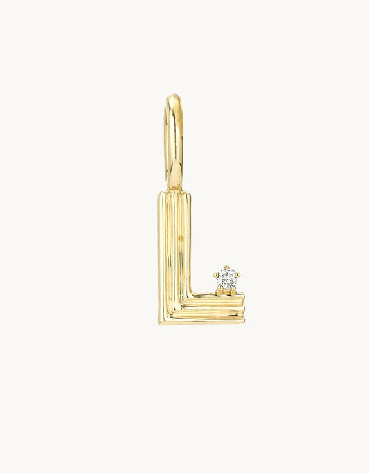 adina reyter groovy diamond mini initial charm (l)