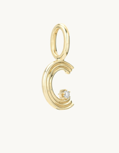 adina reyter groovy diamond mini initial charm (c)
