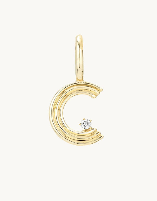 adina reyter groovy diamond mini initial charm (c)