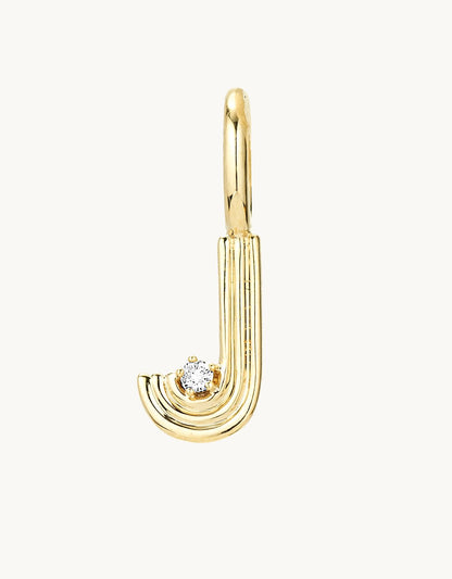 adina reyter groovy diamond mini initial charm (j)