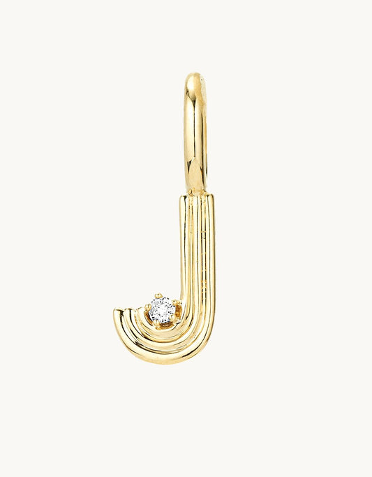 adina reyter groovy diamond mini initial charm (j)