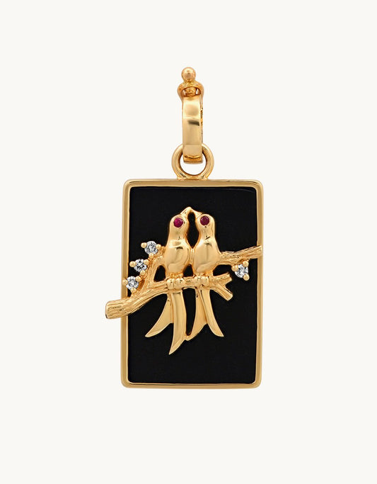 helena rose small onyx lovebirds pendant