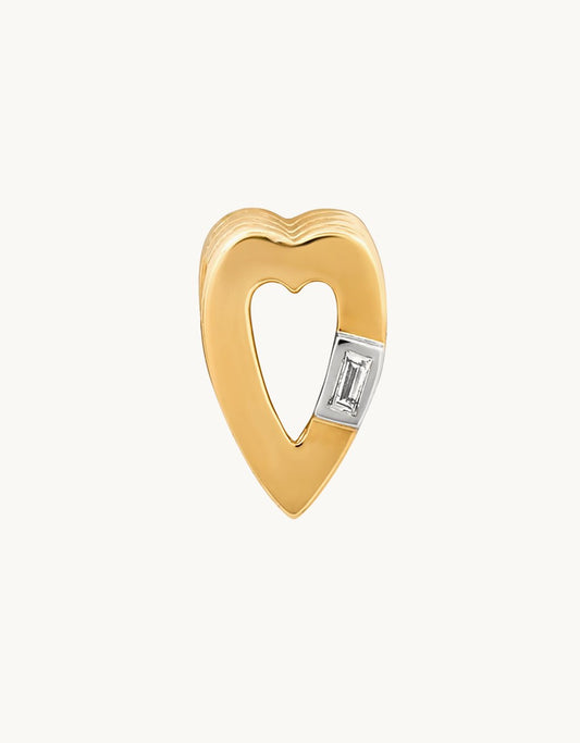 helena rose slide on ribbed mini heart charm