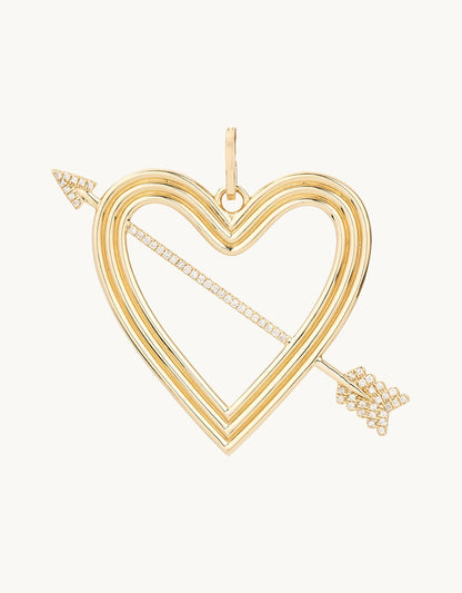 adina reyter Groovy XL Pavé Heart and Arrow Hinged Charm