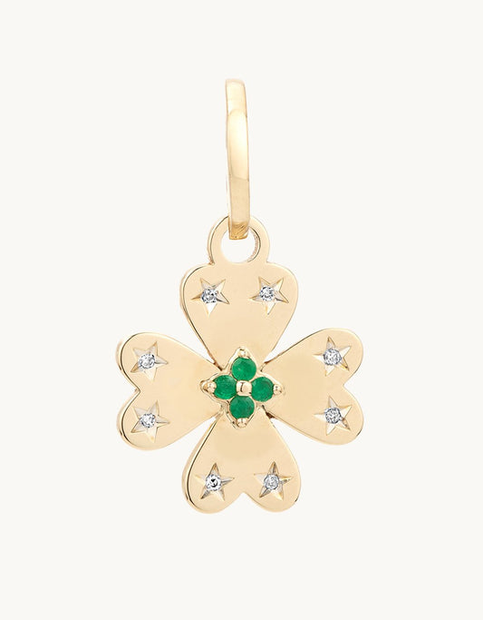 adina reyter Emerald + Diamond Clover Hinged Charm
