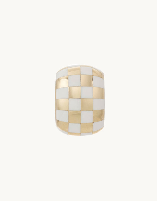 adina reyter White Ceramic Checkerboard Big Bead