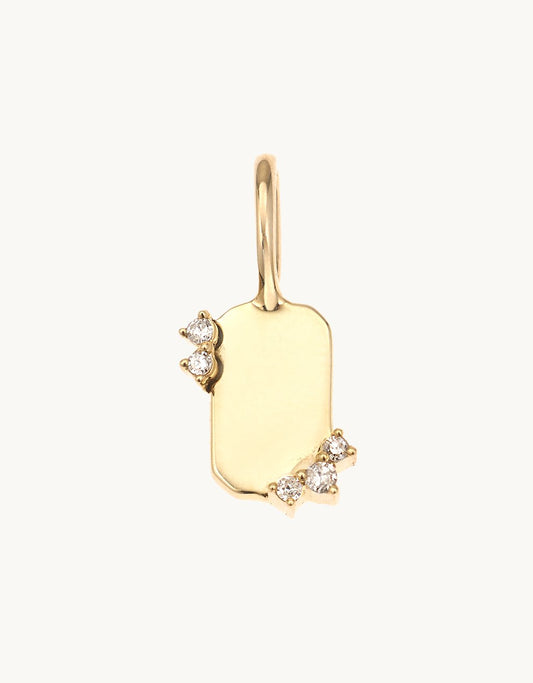 adina reyter Diamond Dog Tag Mini Bead Charm