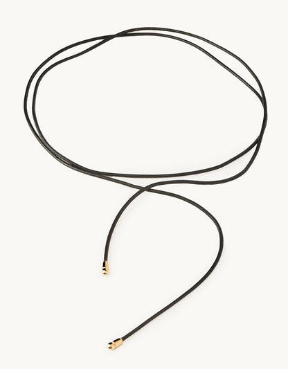 PDPAOLA Dana Leather Bow Necklace